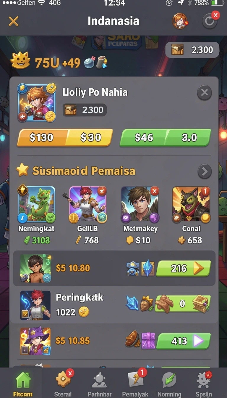 Tampilan utama aplikasi rajalangit